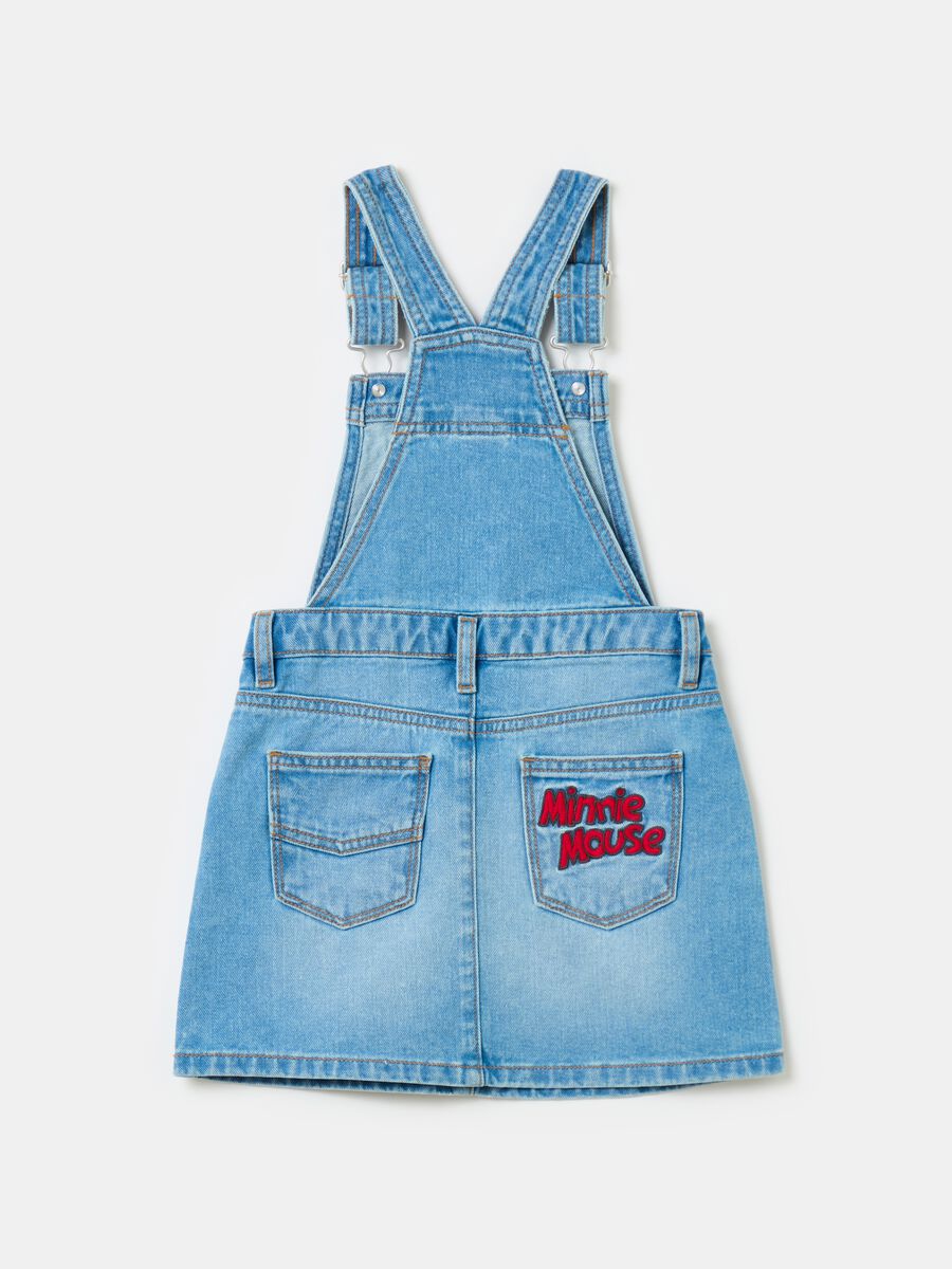 Denim pinafore with Minnie Mouse embroidery_1