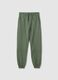 Organic cotton green jogger trousers with regular fit for boys_3