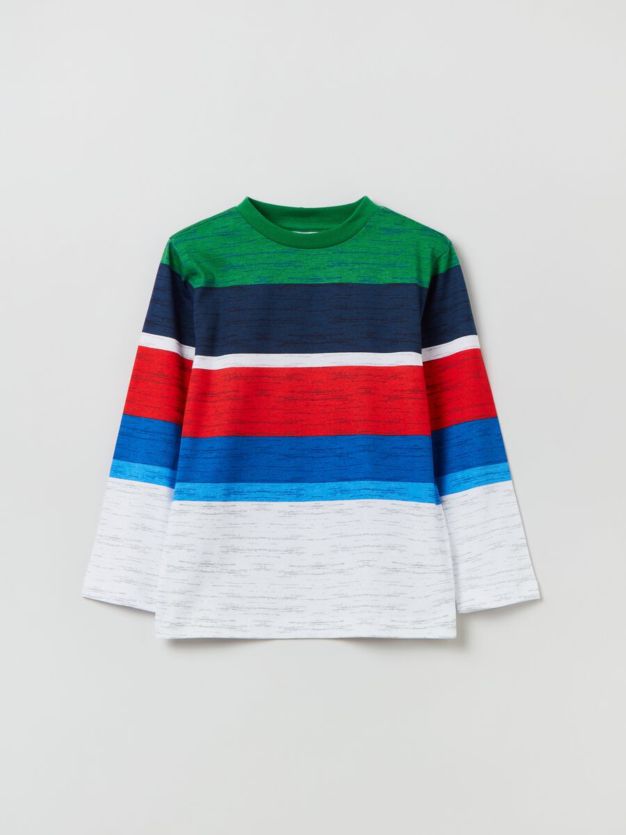 T-shirt with long sleeves and colourblock print_0