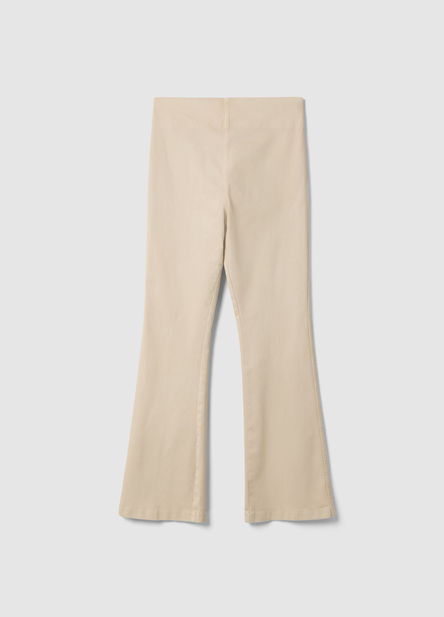 Umstands Flare-Hose Beige aus Stretch-Baumwolle