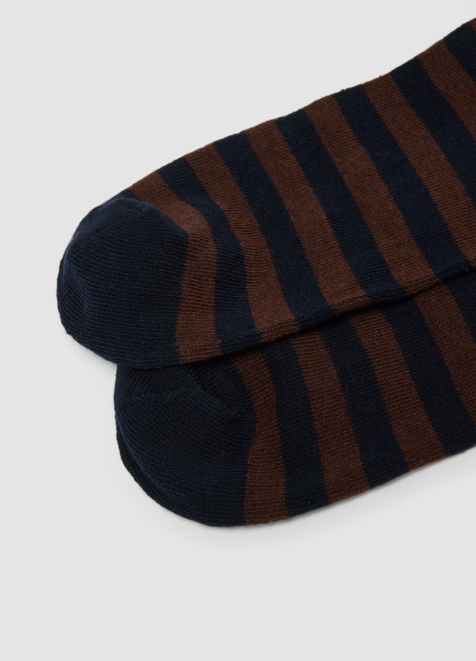 3er-Pack blaue Mid-Crew-Socken aus elastischer Bio-Baumwolle