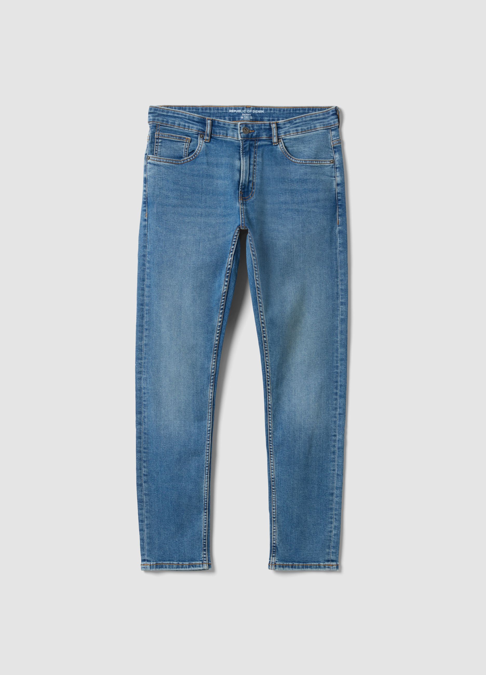 Light blue stretch-cotton skinny-fit denim jeans
