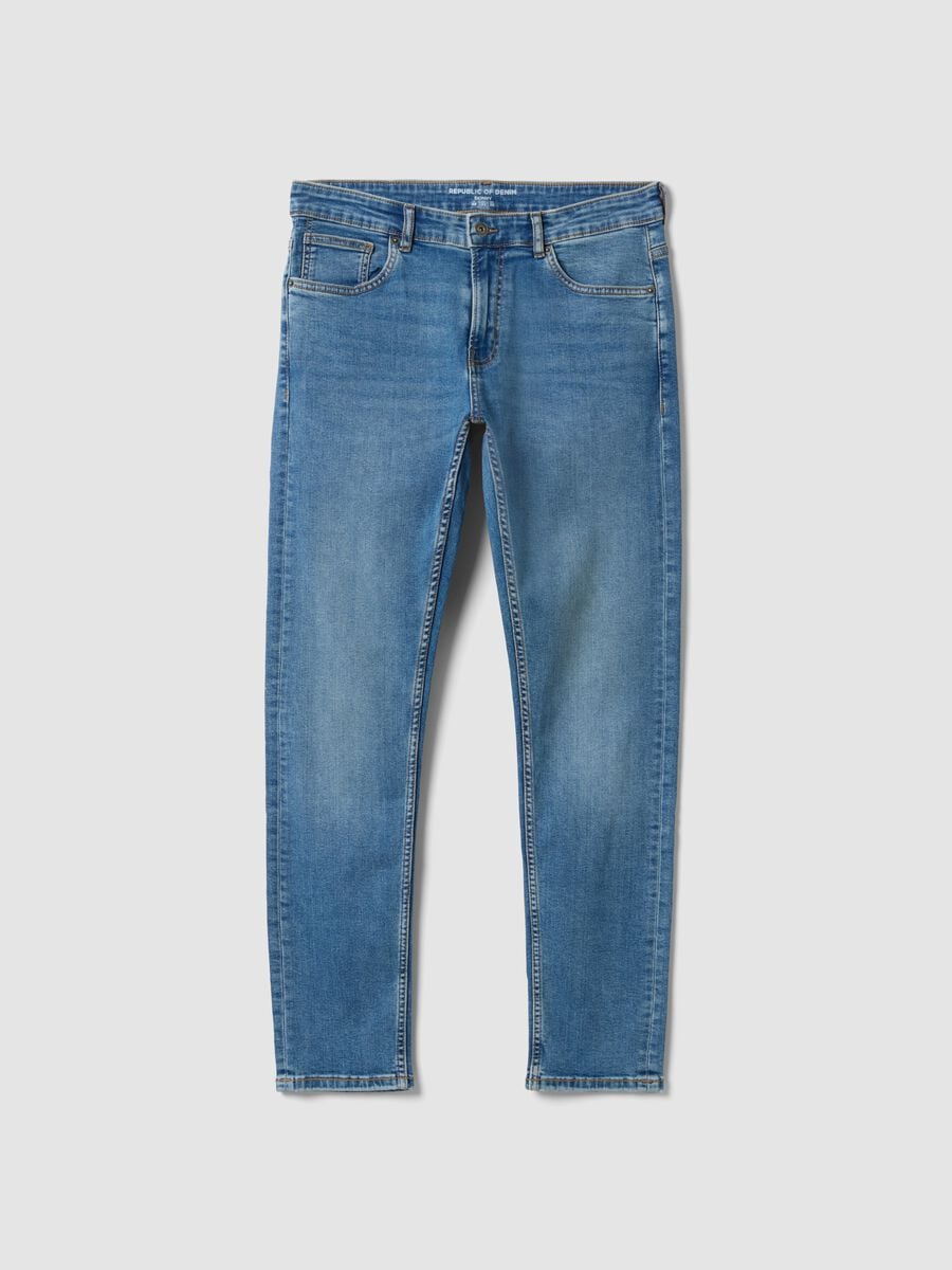 Light blue skinny-fit stretch cotton denim jeans_4