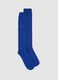 Royal blue long socks in wool, viscose and stretch cashmere_0