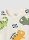 White and green pure cotton set with T-shirt and shorts_2