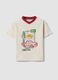 Beige pure cotton T-shirt with adventure print_0
