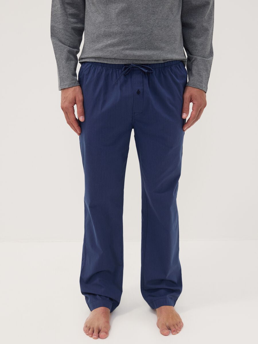Blue organic cotton pyjama trousers_1