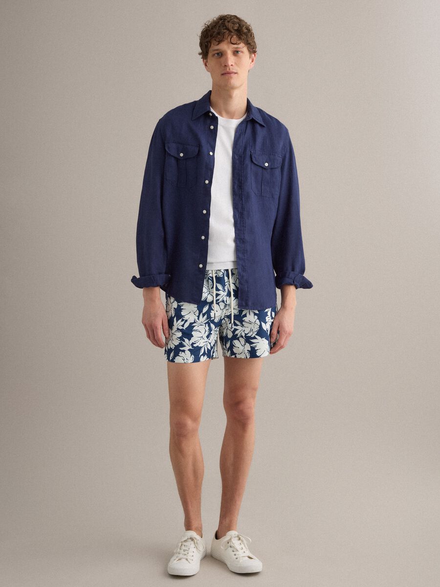 Multicolour floral print swim shorts_0