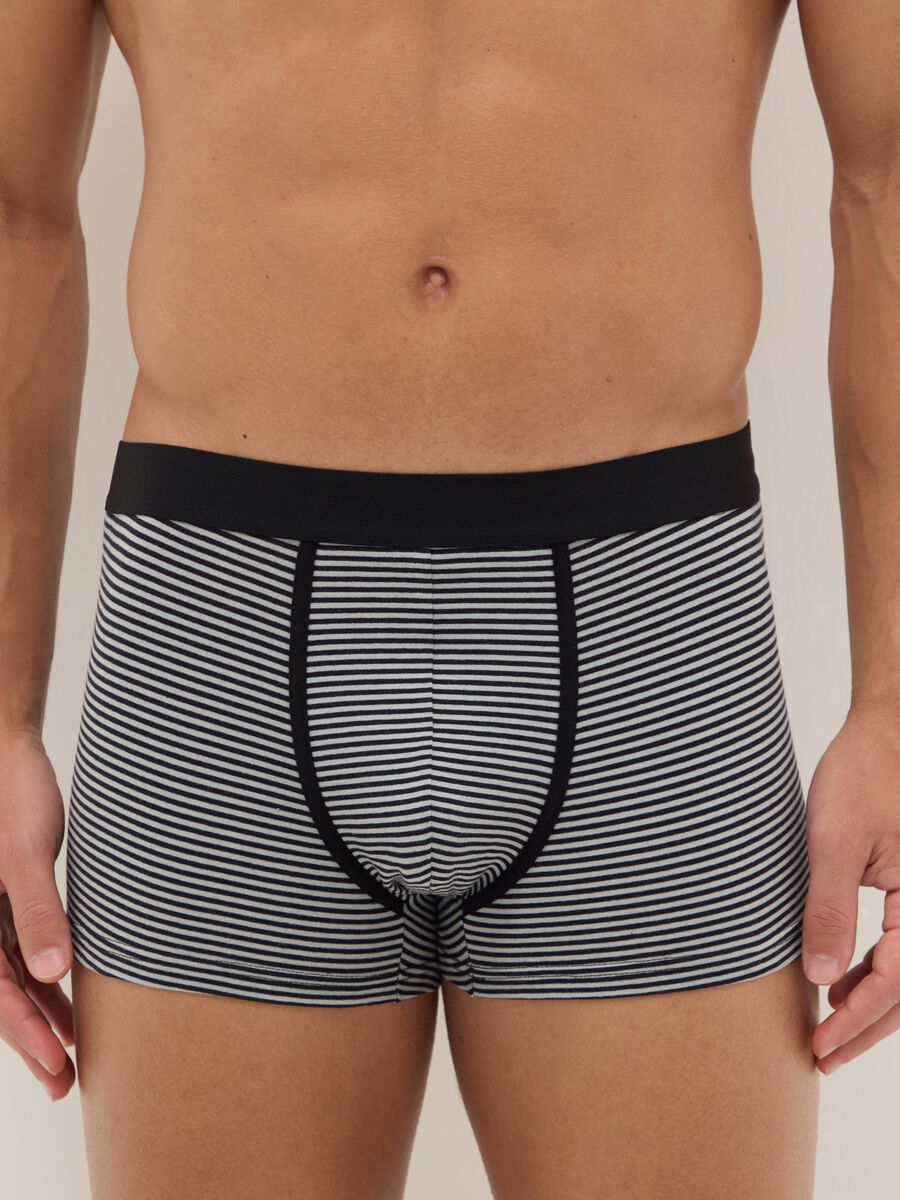 Multipack of multicoloured boxer shorts in stretch cotton regular fit_1