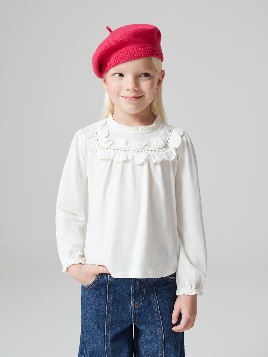 Long-sleeved T-shirt with frills_0