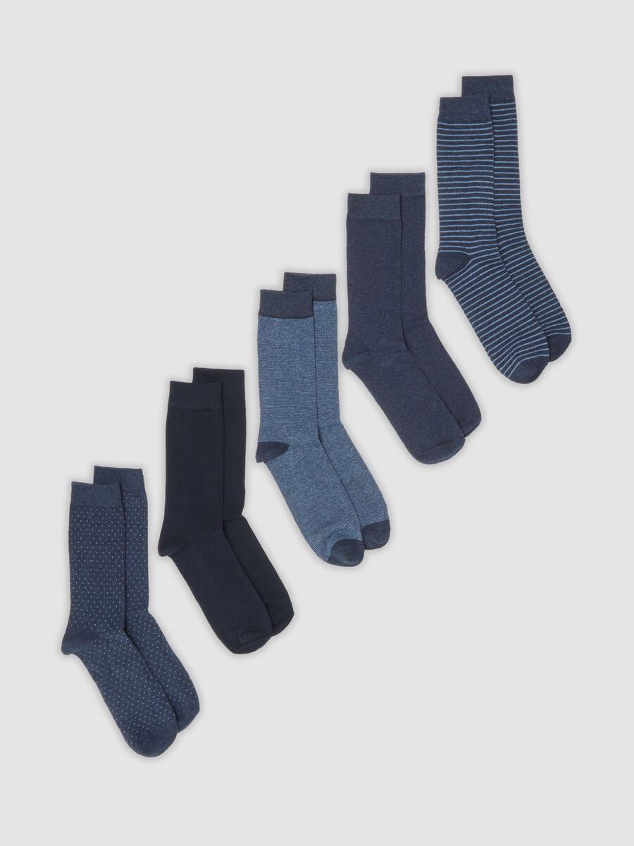 Multipack di cinque calze midi multicolor in cotone organico elasticizzato_0
