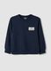 Blue organic cotton sweatshirt with print for boys, relaxed fit_0