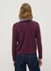 Purple viscose-blend crew-neck cardigan, regular fit_3