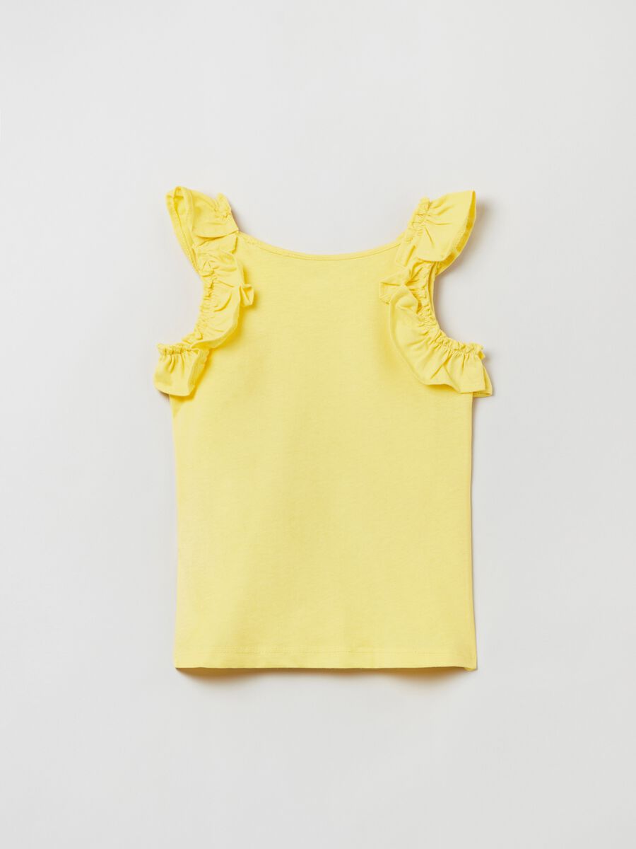 Cotton tank top with frills_1