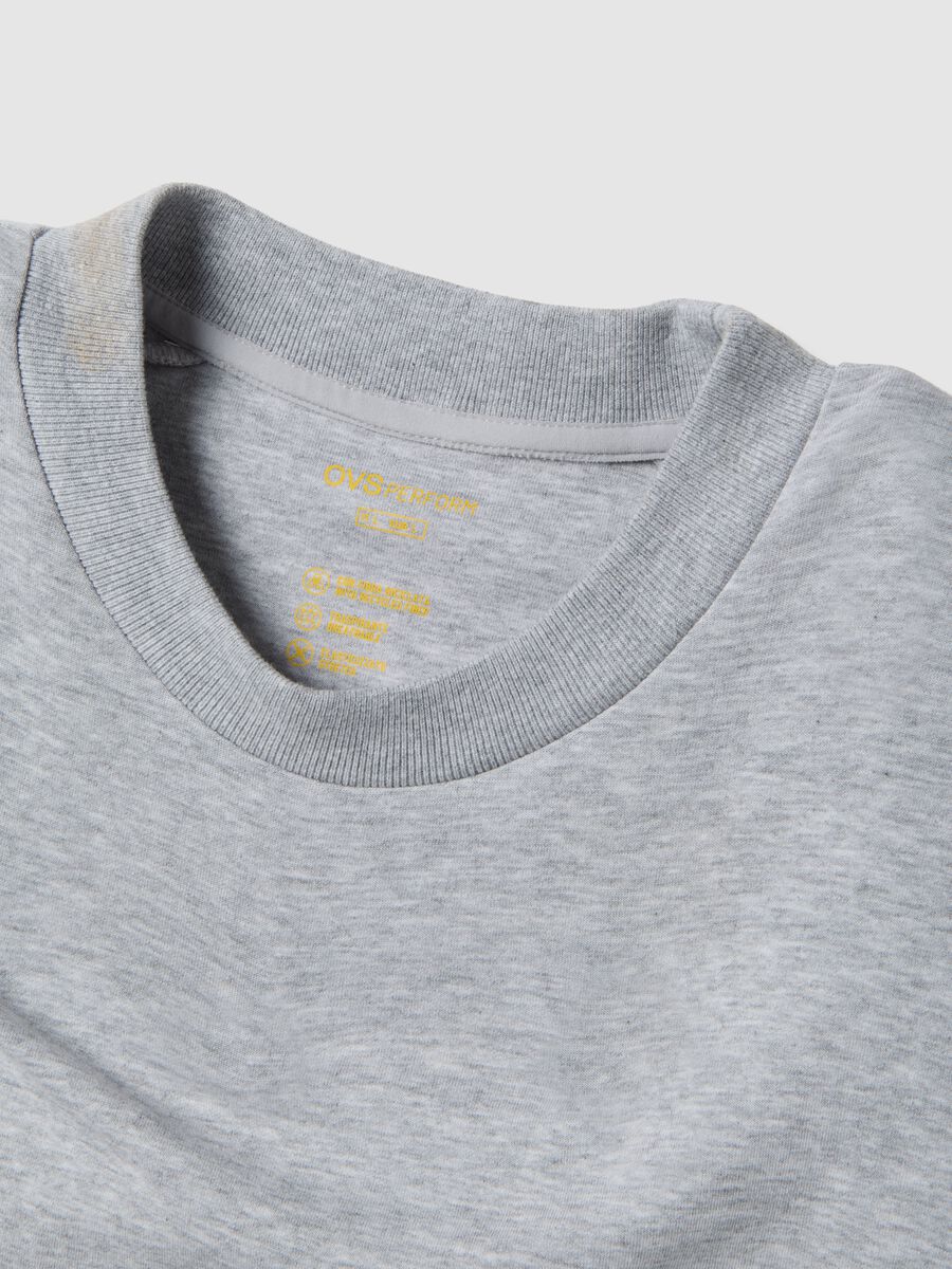 Grey cotton blend regular fit crew neck sweatshirt_5