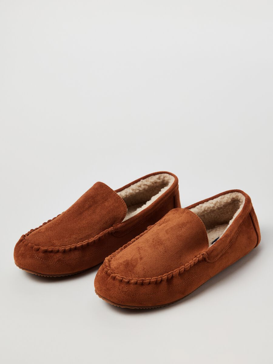 Suede moccasins with sherpa lining_1