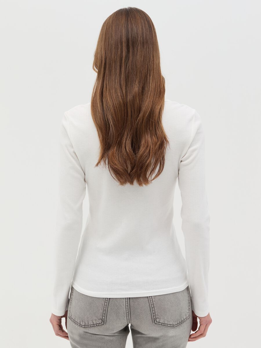 Ribbed t-shirt with granddad collar_3