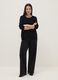 Black viscose blend regular fit cardigan with buttons_0