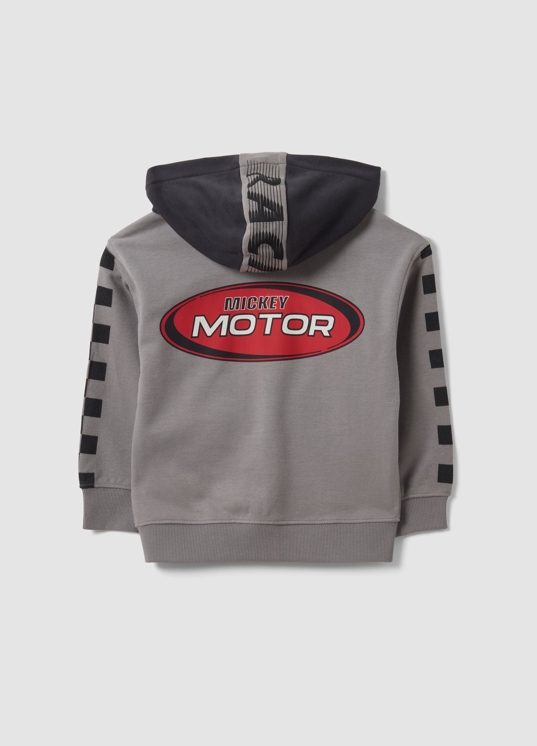 Grey cotton-blend hoodie with Mickey prints for boys