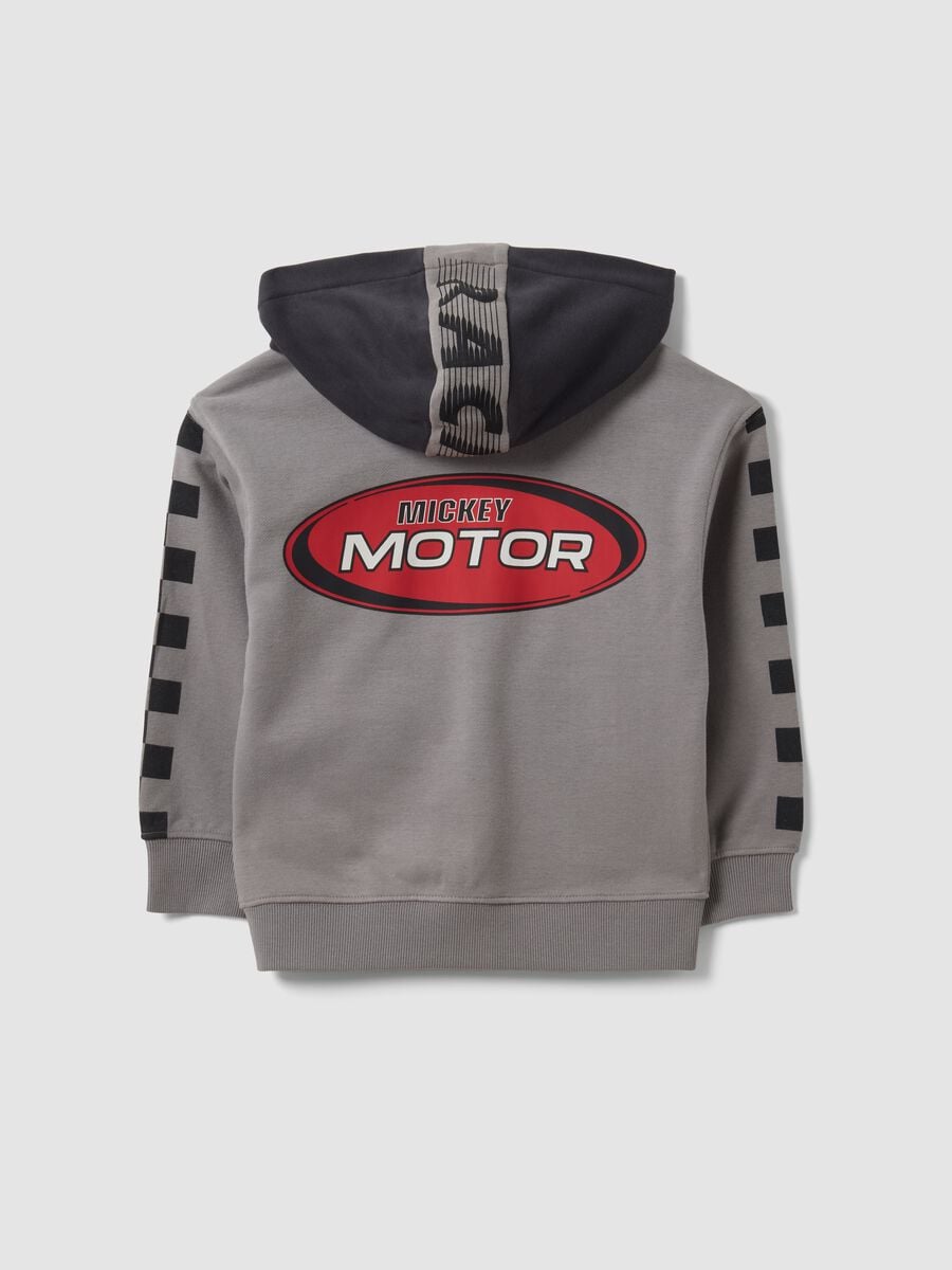 Grey cotton-blend hoodie with Mickey prints for boys_1