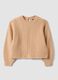 Beige knit jumper with openwork crew neck_0