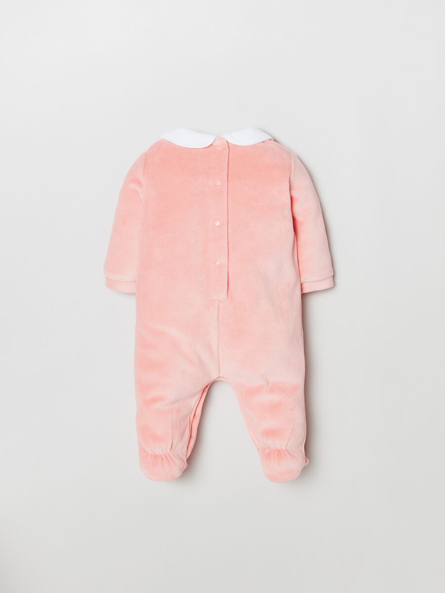 Velour onesie with feet and Marie embroidery_1