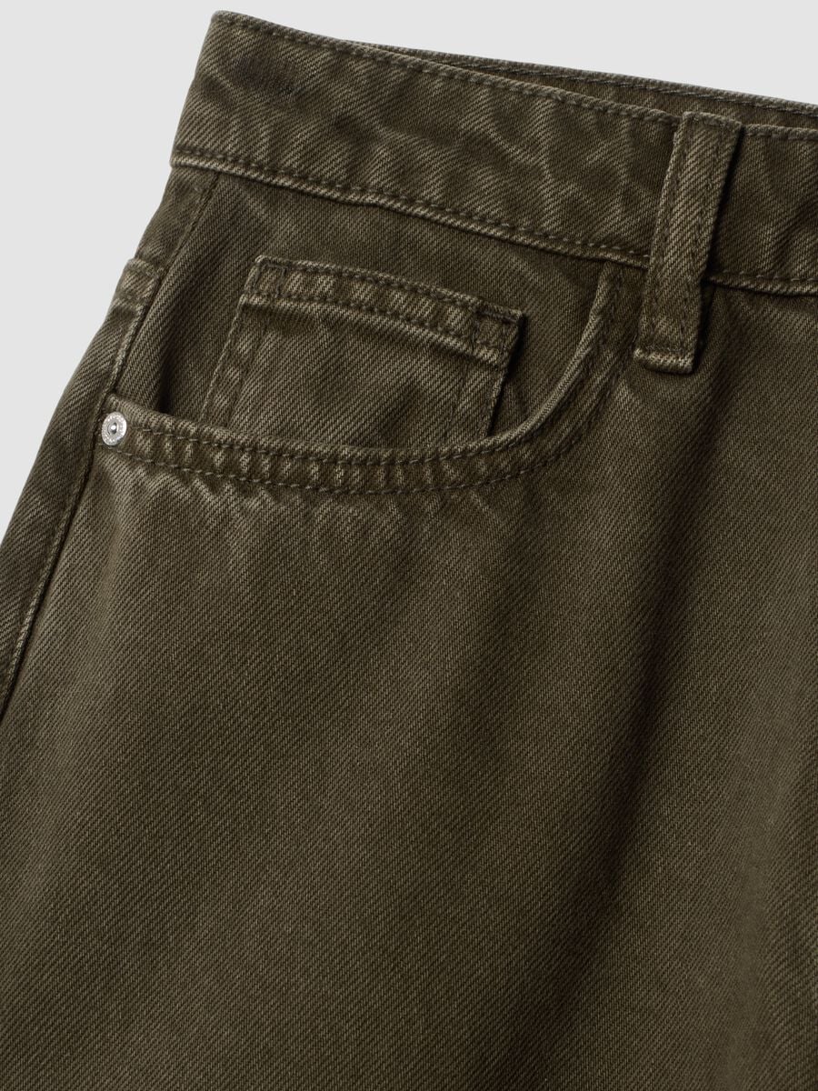 Jeans verdi in puro cotone barrel fit_5