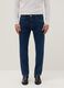 Blue cotton blend trousers with regular fit_1