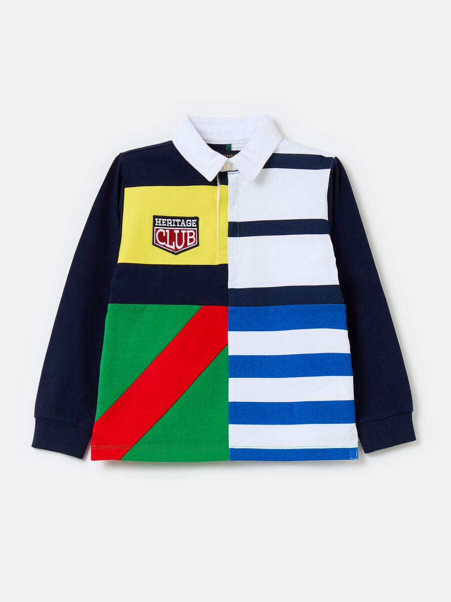 Colourblock polo shirt with patch_4