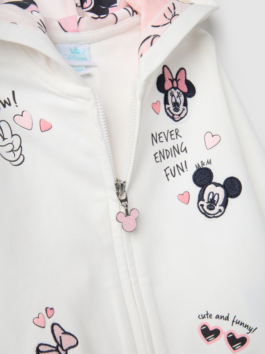 Girls' white hooded sweatshirt in regular fit cotton blend_2