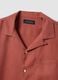 Red short-sleeved shirt in pure lyocell_1