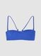Blue bandeau bikini top in stretch fabric_0
