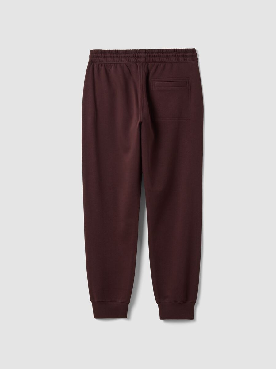Braune Jogginghose aus Baumwollmix mit B&uuml;ndchenabschluss und Kordelzug_7