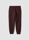Jogger marroni in misto cotone con fondo a polsino e coulisse_7