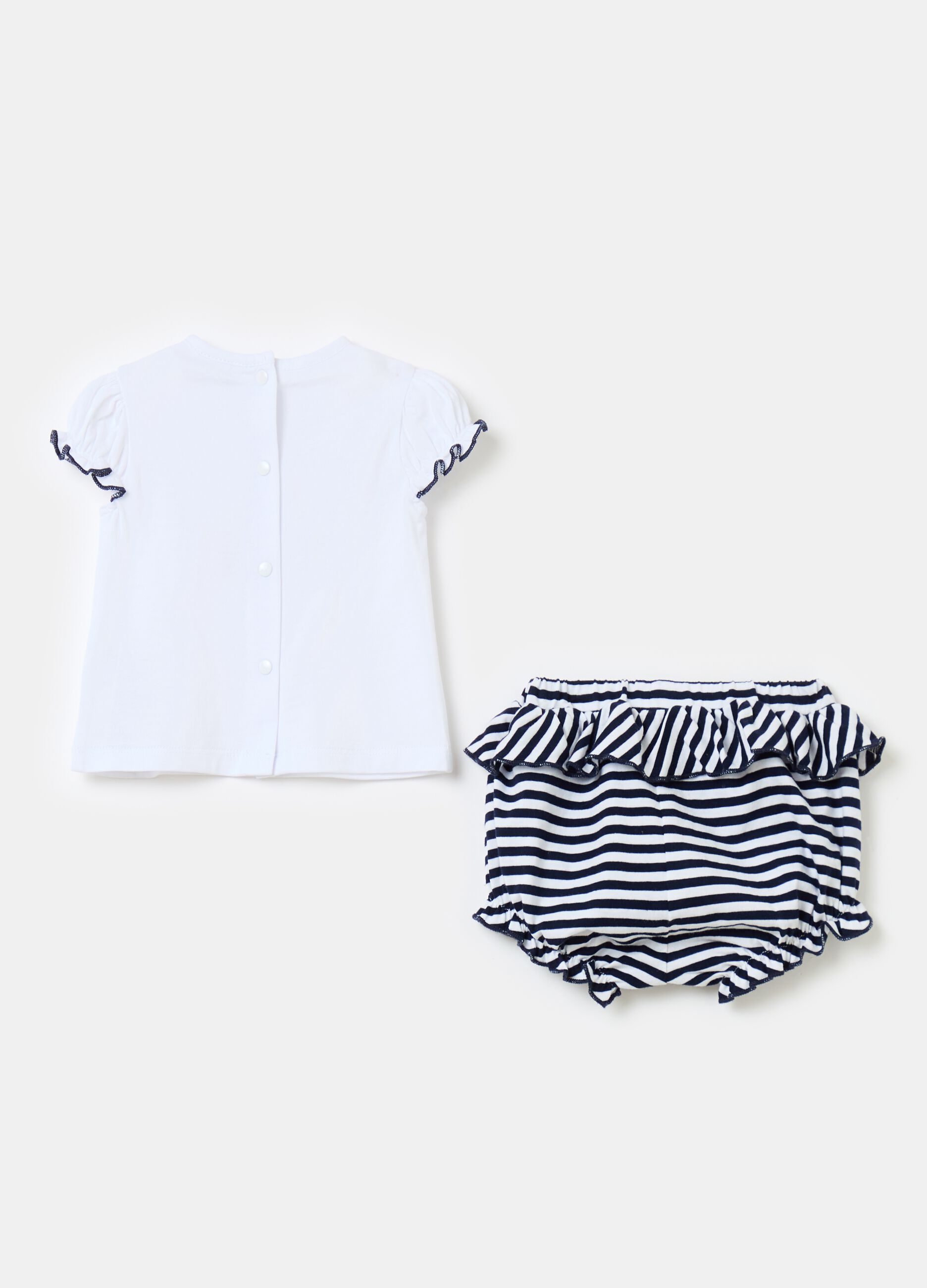 T-shirt and French knickers set in organic cotton