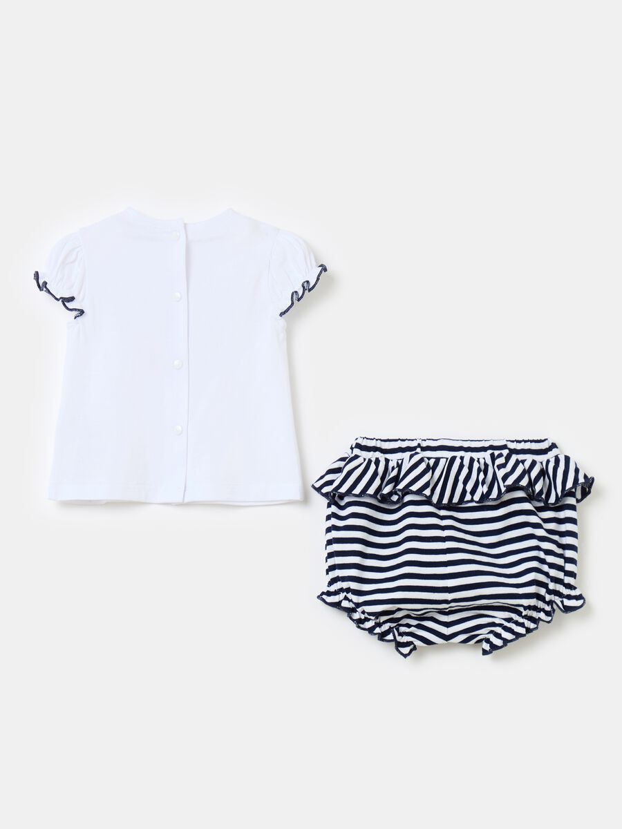 T-shirt and French knickers set in organic cotton_1