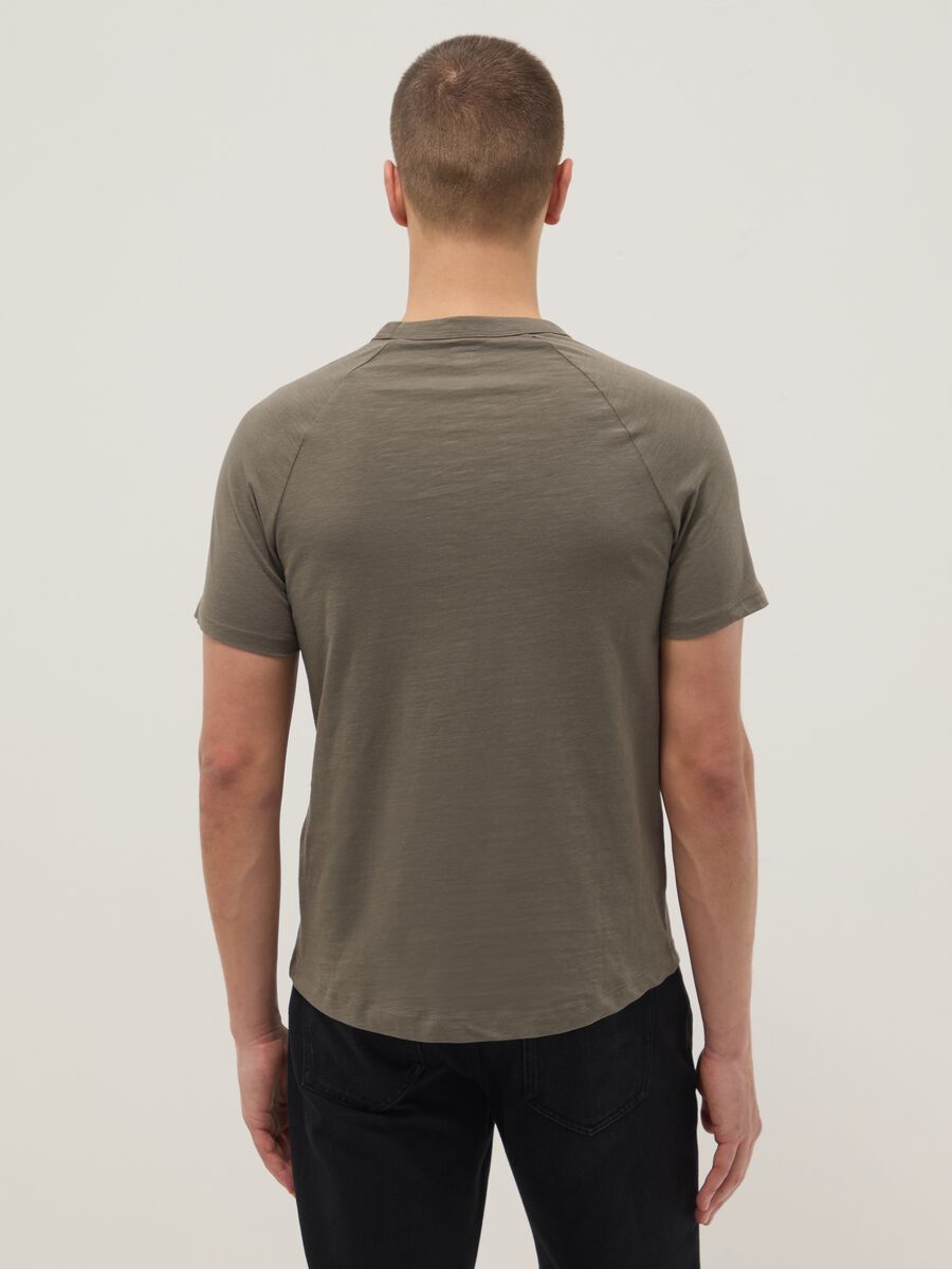 Regular fit green pure cotton T-shirt_2