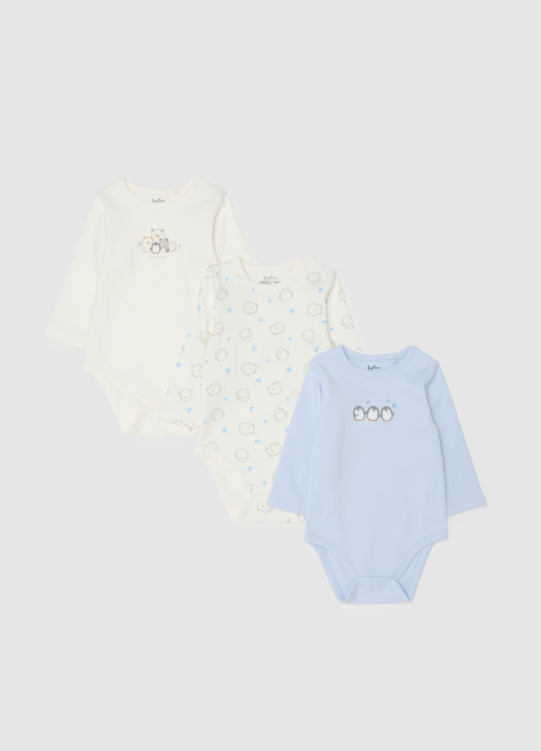 Newborn Multicolour Cotton Bodysuit Tripack with Prints