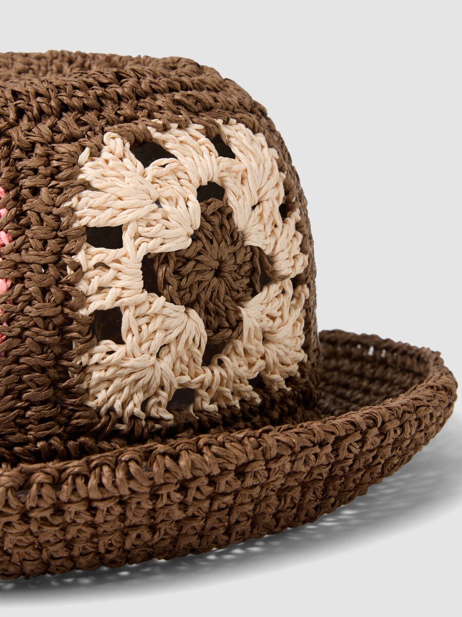 Multicolour knitted paper blend fabric hat_2