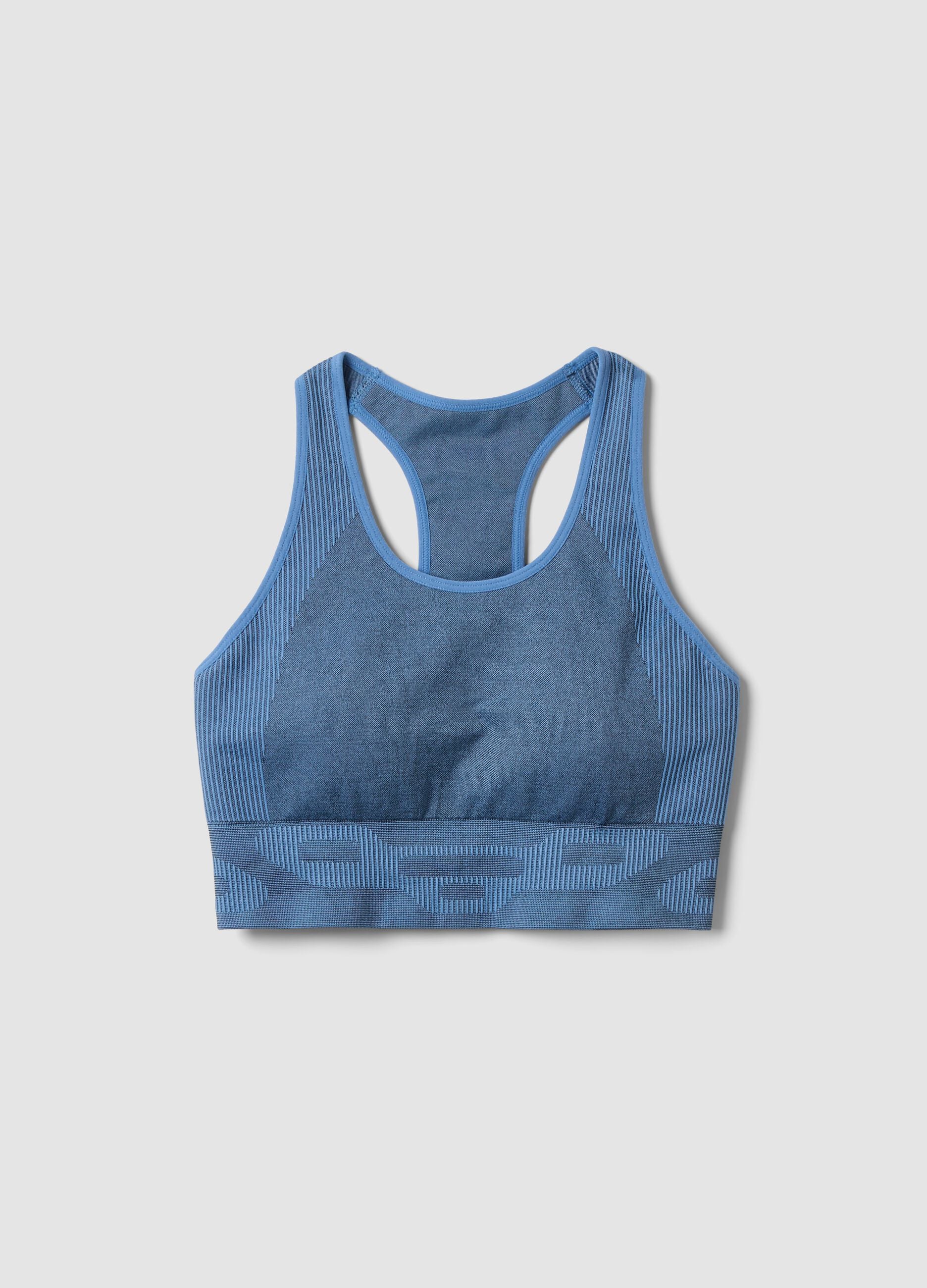 Top tecnico blu in tessuto elasticizzato traspirante ALTAVIA