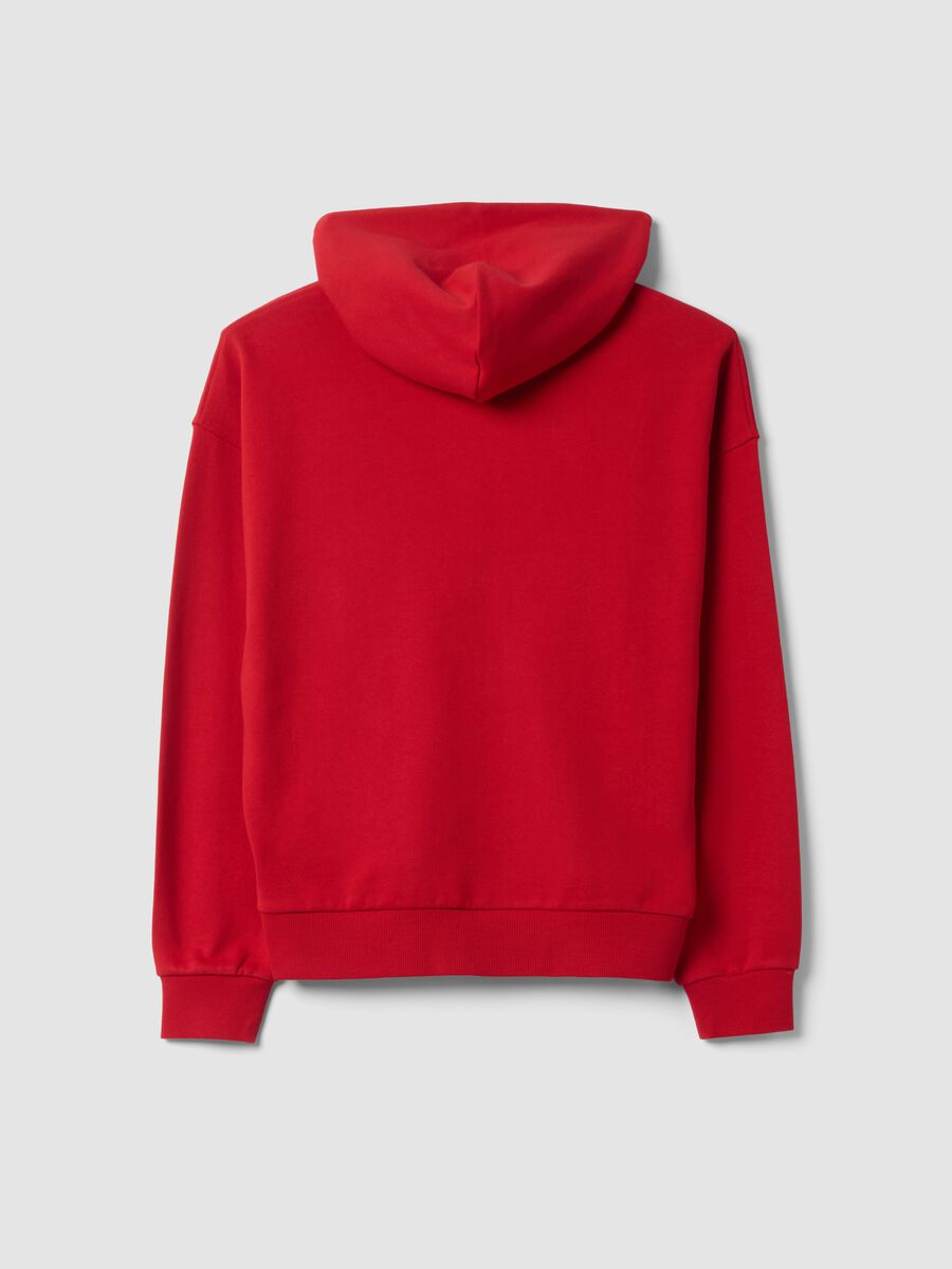 Red 100% cotton oversized crew-neck sweatshirt_6