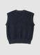 Gilet blu cropped in puro cotone con scollo profondo a V_2