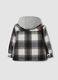 Grey checked hooded padded shacket_1