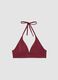 Red stretch bikini top with removable padding_4