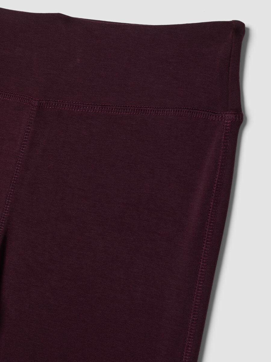 Purple flared leggings in stretch viscose jersey_1