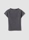 Grey fitted ribbed stretch cotton T-shirt with Detroit slogan_1