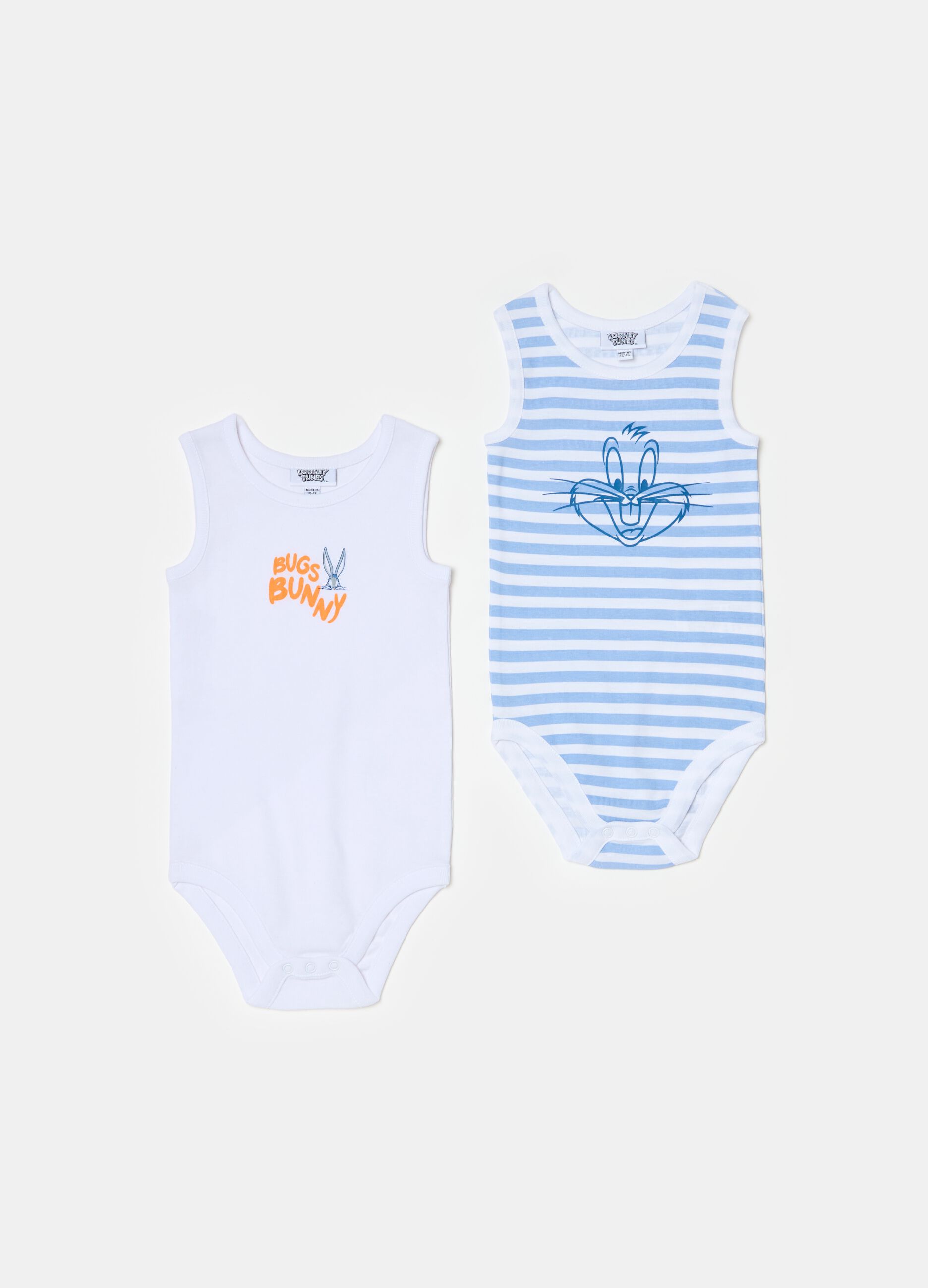 Two-pack Bugs Bunny bodysuits in organic cotton