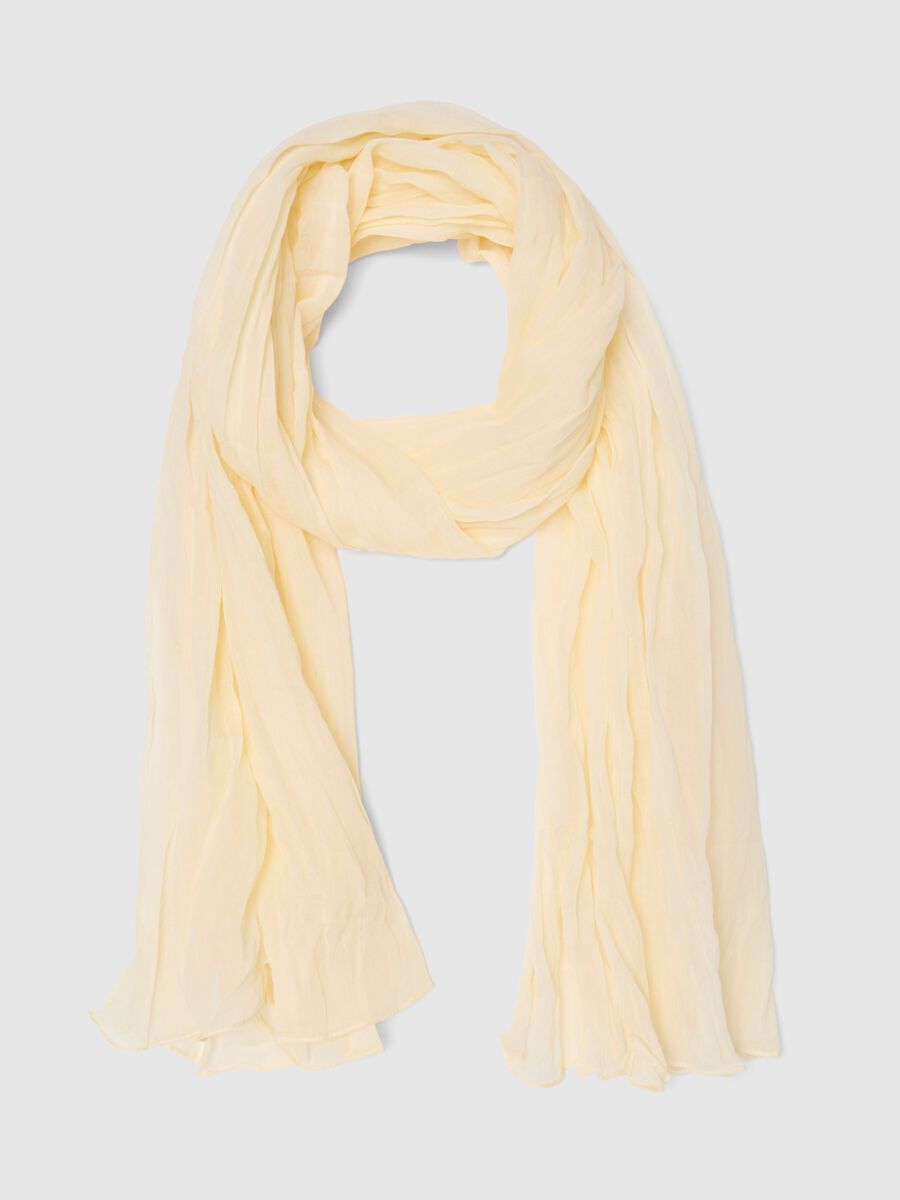 Beige pure cotton scarf_0