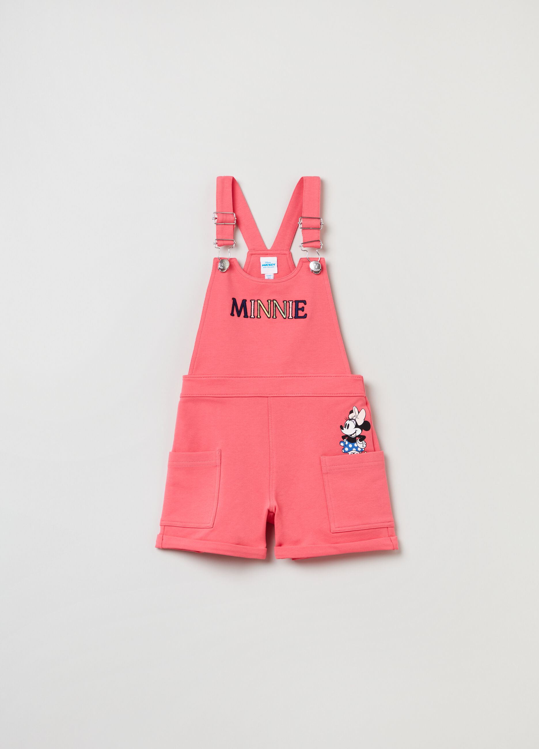 Short dungarees with Minnie Mouse print