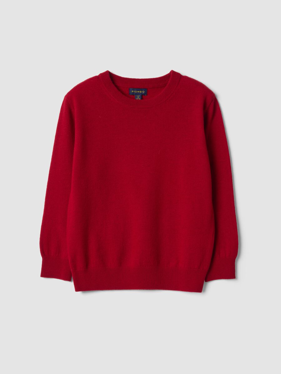 Maglia rossa in pura lana a maniche lunghe regular fit_0